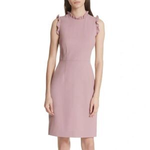 REBECCA TAYLOR Spring Ruffle Dress In Dusty Rose